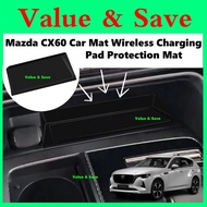Mazda CX-60 CX-80 Wireless Charging Pad Protector Anti Slip Mat Black 1Pc Car Interior Accessories C