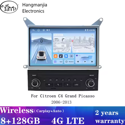 Hangmanjia Android 13 for Citroen C4 Grand Picasso C-Triomphe C-Quatre CarPlay Autoradio Car Multime