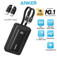Anker Zolo Powerbank 20000mAh 35W Fast Portable Charger Built-in Dual USB-C Cables Power Bank Fast C
