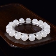 秒殺收藏級天然籽料和田羊脂玉圓珠12mm手串 玉料干淨 密度一級棒