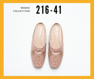酱รองเท้าเเฟชั่นผู้หญิงเเบบคัชชูส้นเตี้ยเปิดหน้าเท้า No. 216-41 NE&amp;NA Collection Shoes1021