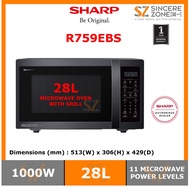 SHARP R759EBS 28L J-TECH INVERTER WITH GRILL MICROWAVE OVEN