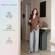 JC03 THUYVANTRAN straight-leg blue denim jeans