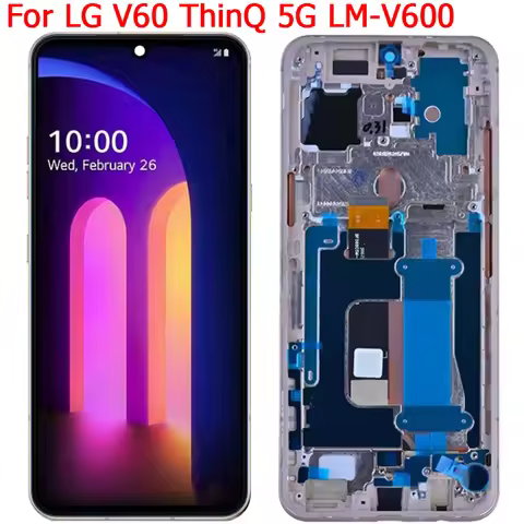For LG V60 ThinQ 5G Global Version Display LCD Screen With Frame 6.8" LG V60 Display LM-V600 Screen 