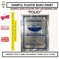 Sampul Buku Plastik Folio isi 50 / Sampul Buku Folio lem kecil / Cover buku pelajaran