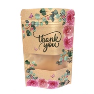 50pcs Thank you Zip Bag 10x15cm Floral zipper lock bag Flower Doorgift Goodies Gift Kahwin Bajet Murah Borong Wedding