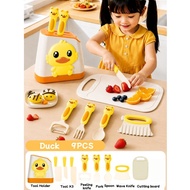 CuddleCove Kids Knife Set Toy Toddler Kitchen Cooking Set Safe Plastic Knive Toys with Cutting Board