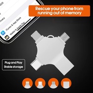 4 in 1 Pen Drive for iPhone iPad 128GB 256GB 512GB 1TB External Storage Thumb Drive Memory Stick for