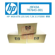 Box Boxed HP J9F43A 787643- 001 6TB SAS 7.2K 3.5 Inch MSA P2000 Storage Array Hard Drive