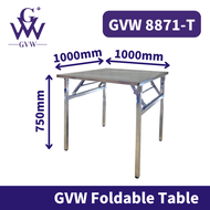 GVW【Square/Round】Stainless Steel Round Square Foldable Table  Meja Lipat Bulat Empat Segi