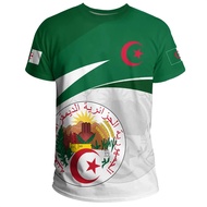 Algeria Men's T-shirts Casual Loose Round Neck DZ Algerian Flag Short Sleeve Tops Tees Men Clothing 