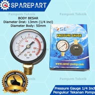 LIMITED STOCK PRESSURE GAUGE AMPER SAN-EI 1/4 inch SIDE DRAT - 1/4" WATER PRESSURE MEASURING TOOL - 