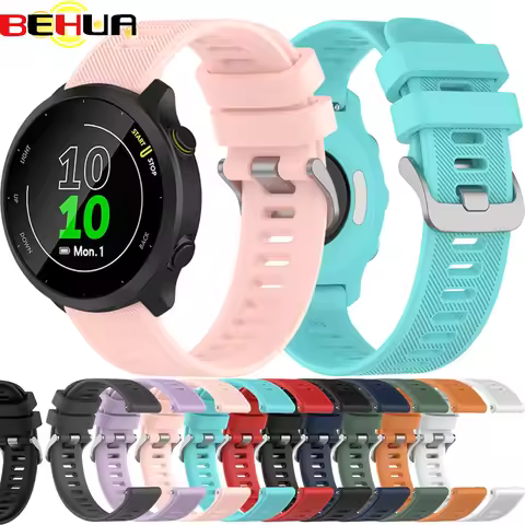 BEHUA 20mm Official Style Strap For Garmin Forerunner 55 158 245 245M 645 Music Wristband Quick Rele