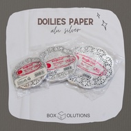 [contents 100] SILVER aluminum paper doilies | Silver doilies paper | Premium paper lace doyleys | L