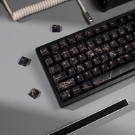 Black Marble Keycaps Complete Set PBT Five Sided Heat Sublimation Factory Height Adaptation 61/87
