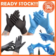 Disposable Nitrile Rubber Hand Gloves / Black Blue White Glove / Sarung Tangan Biru Hitam Puith / Tattoo Glove