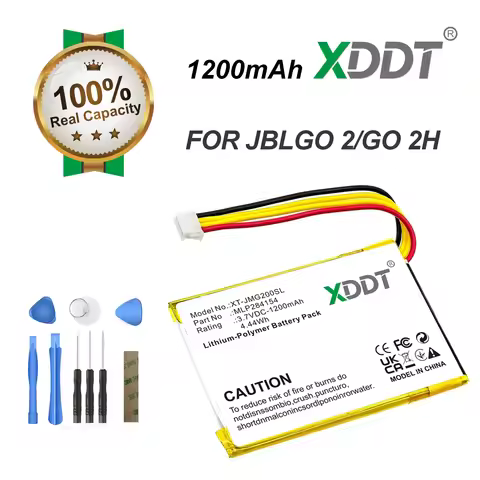 XDDT Replacement Battery GO2/MLP284154 MLP284154 for JBL Go 2, Go2H 3.7V/1200mAh