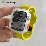 Case+Strap For IWatch Ultra 2 49mm 44mm 40mm 45mm 41mm Silicone bracelet correa cover for iWatch series 8 9 7 6 SE 5 4