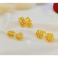[VJ]Earring "Abacus/Sempoa" Studs 999.9 Bangkok Gold Plated Earrings <Subang Sempoa>