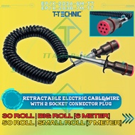 6M7M Metal Zinc Diecast Tpee Sheathing Trailer Truck Sussie Retractable Electric Cable Wire W 2 Sock