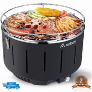 Table grill charcoal | Aobosi Smoke-free charcoal grill Table grill | Charcoal portable grill | Carrying bag &amp; USB active ventilation Fan temperature control BBQ grill for outdoor