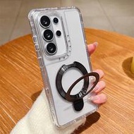 เคสโทรศัพท์แข็งใสกันกระแทกหรูหรา + ที่วางแหวนเข้ากันได้กับ Samsung Galaxy S26Ultra S26Plus S25Ultra 