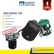 Audiobox 2GO Dock 100 Bluetooth Portable Speaker with Phone Docking | Built In Mic | FM Radio