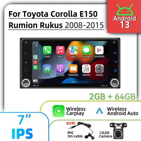 Car Multimedia 7" Stereo for Toyota Corolla E150 Rumion Rukus 2008-2015 Wireless Carplay Autoradio 2