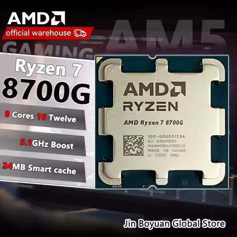 New AMD Ryzen 7 8700G - Ryzen 7 8000-G Series 8-Core 4.2 GHz Socket AM5 65W AMD Radeon 780M Processo