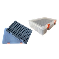 [mcfsnzwtxz1bw] Battery Storage Box Reusable AA AAA Holder Dustproof Protection Carry Case with Foam