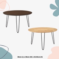 Wonderful Round Coffee Table 80cm Metal Leg Kopi Meja Besi Kaki Coffee Lounge Table Furniture Oak Walnut Color 咖啡桌子