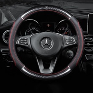 Vỏ Bọc Vô Lăng Da Sợi Carbon Mitsubishi Penutup Stereng Outlander ASX Triton Lancer Xpander Phụ Kiện