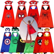 Halloween Cosplay Kids Movie Avengers Luxury Print Cloak Justice Superhero Spiderman Hulk Cosplay Cloak with Mask Gift