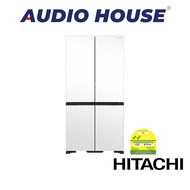 HITACHI R-WB780VMS3X-MGW  645L 4 DOOR FRENCH BOTTOM FREEZER FRIDGE  MATT GLASS WHITE  2 TICKS 1 YEAR WARRANTY BY HITACHI