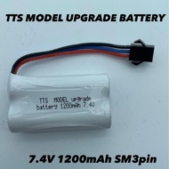 TTS MODEL UPGRADE BATTERY All MN WPL MODEL D90/D91/D99S/86S/D12/C24/ 3.7V-7.4V 1200MAH SM 2-3PIN Rea