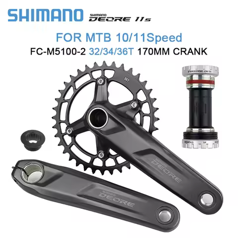 Original SHIMANO DEORE FC M5100 Crankset 1x11 Speed MTB 34/36T Crank WUZEI Chainring BB MT501/MT500/