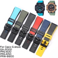 สายนาฬิกา24เรซิ่นมม. เหมาะสำหรับ Casio Pro Trek PRG-600 GA2000 PRW-6600 PRG650กันน้ำสำหรับกีฬาสำหรับผู้ชาย