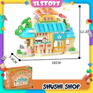 Wekki Chibi Maruko Chan Series House School Shop Educational  Display Deco Brick Decoration Building