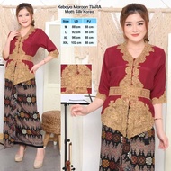 Atasan Kebaya Encim Modern Bordir Emas Warna Merah Maron Maroon Tiara Sabuk