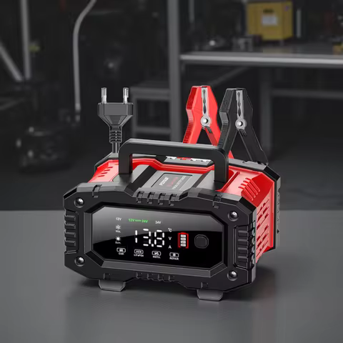 FOXSUR 12V 24V FPT100 FPT200 Car Battery Charger For Moto For Truck Battery Repair for Lead-Acid AGM