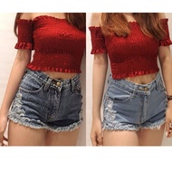 SG🇸🇬GBJ Rip Denim Shorts (Light Blue/Acid Blue) S - XL