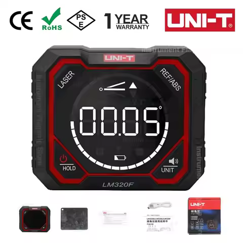 UNI-T Digital Angle Meter LM320 Inclinometer 4*90° with Relative Absolute Angle Measurement % MM/M I
