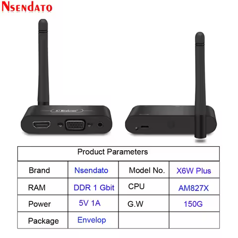 Mirascreen X6W Plus Wireless Miracast 5G 4K Display TV stick adapter 3 in 1 HD VGA AV 1080P wifi Dis