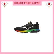 "Mizuno Wave Rider 23 Black x Rainbow Running Shoes 22.5cm 2E"