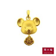 CHOW TAI FOOK 999 Pure Gold Zodiac Rat Pendant- 长命鼠 Longevity Rat R23582
