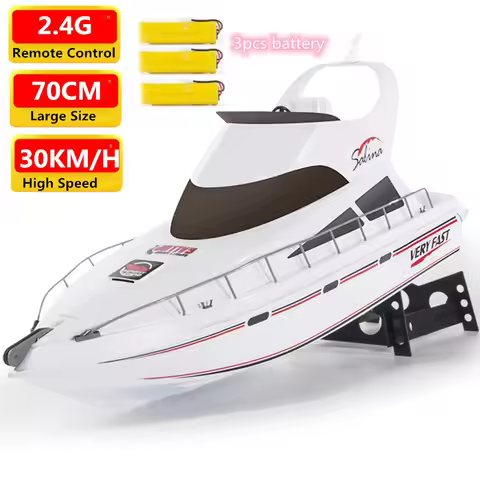 Metal 70CM Large RC Boats High Speed Electric Rc Racing Boat 30KM/h Waterproof RC Speedbodt kid outd