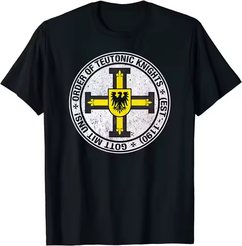 2026 Order of The Knights Teutonic Coat of Arms T-Shirt. Summer Cotton Short Sleeve O-Neck Mens T Sh
