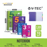 Notebook V Tec 1110/1111/1112 - A6, A5, B5 Lined Notebook