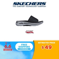 Skechers Men On-The-GO GOwalk Arch Fit Gradual Walking Slides - 229061-BKGY Arch Fit Dual-Density Machine Washable Ultra Go