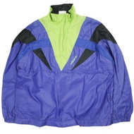 adidas 00 年代尼龍半拉鍊夾克，L 碼（約），紫色，復古套頭風衣外套 [二手] [adidas]